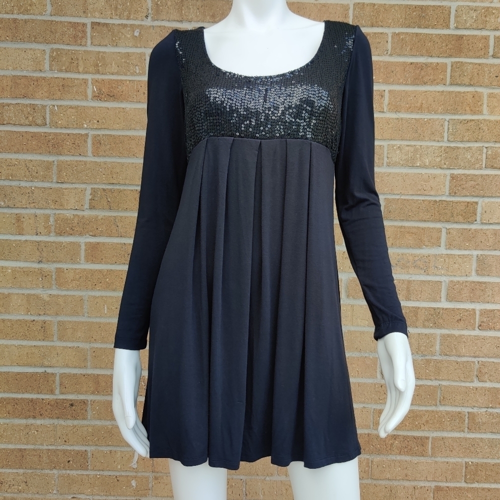 Bashara Lesser Black Seguin Chest Dress Sz M